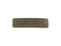 Fuel mix sticker German RealMetal® gold 