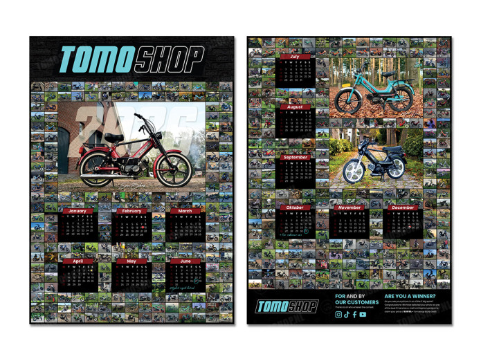 Kalender Tomoshop klanteditie 2026 - Door en voor onze Tomos klanten