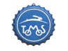 Tomos Kronkorken Wandschild Metall 35cm blau