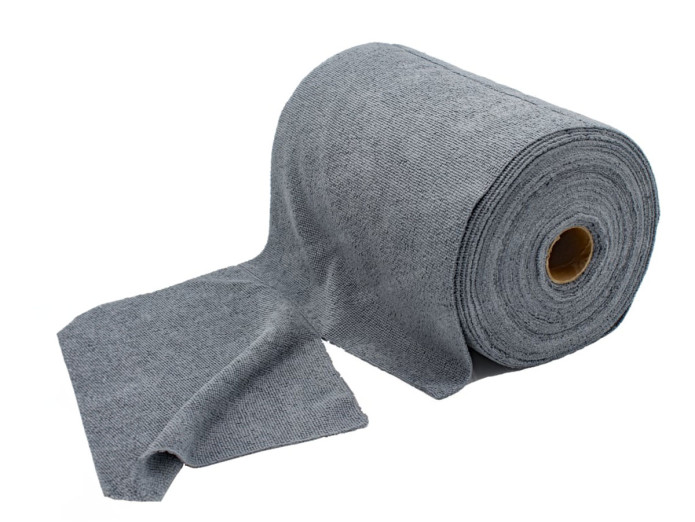 Mikrofasertuch Grau soft 30x30 cm auf Rolle - 75 Stück