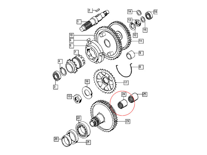 Needle bearing front axle sprocket Tomos A3 / A35 / A55 product