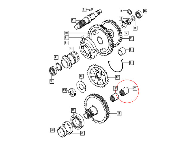 Neede bearing front sprocket axle Tomos A3 A35 A55 product