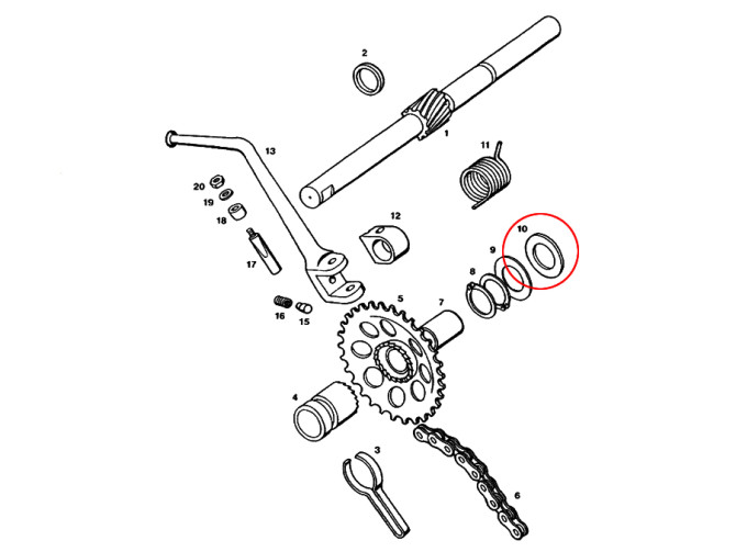 Pedalen as opvulring 0.50mm starttandwiel shim Tomos A3 / A35 / A52 / A55 product