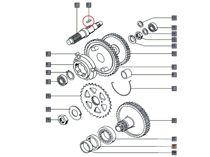 Counter shaft woodruff key Tomos Tomos A3 A35 A52 A55 product