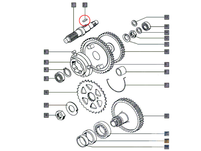 Counter shaft woodruff key Tomos Tomos A3 A35 A52 A55
