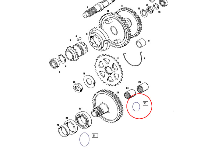 Aandrijftandwiel Tomos A35 / A52 / A55 O-ring 16x3mm product