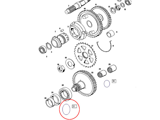 Drive pinion Tomos A35 / A52 / A55 O-ring 30x1.5mm  product
