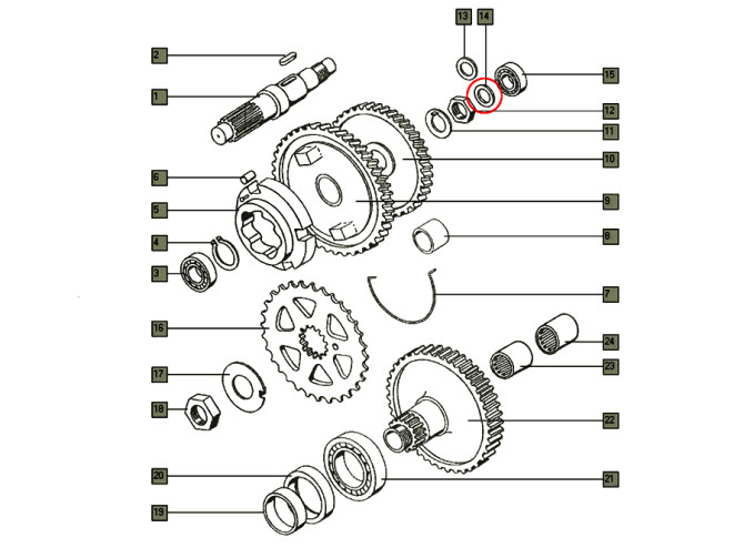 Counter axle shim 0.20mm gear  Tomos A35 / A52 / A55 product