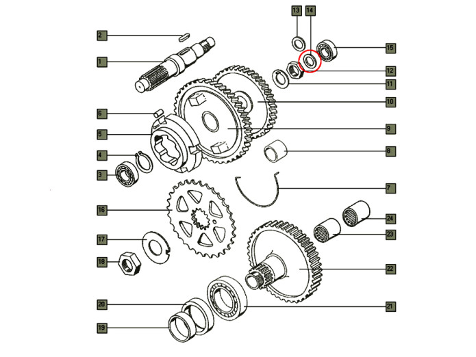 Hauptachse shim 0.20mm Zahnrad Tomos A35 A52 A55