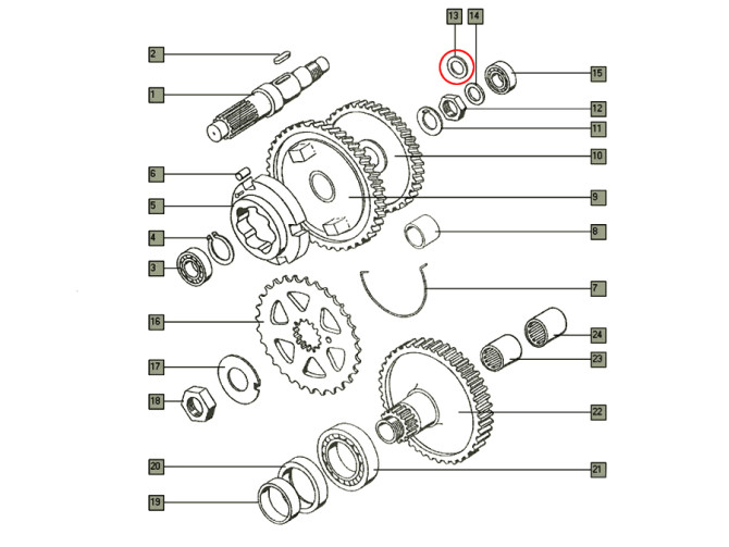 Counter shaft axle ring (gear) Tomos A35 / A52 / A55 product