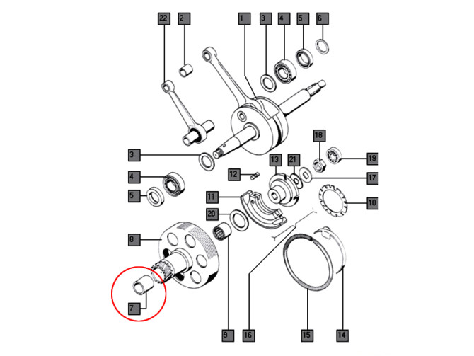 Clutch Tomos A3 clutch bell plain bearing product