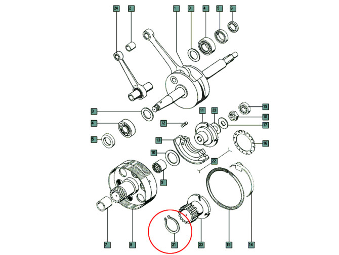 Clutch Tomos A3 circlip A26 product