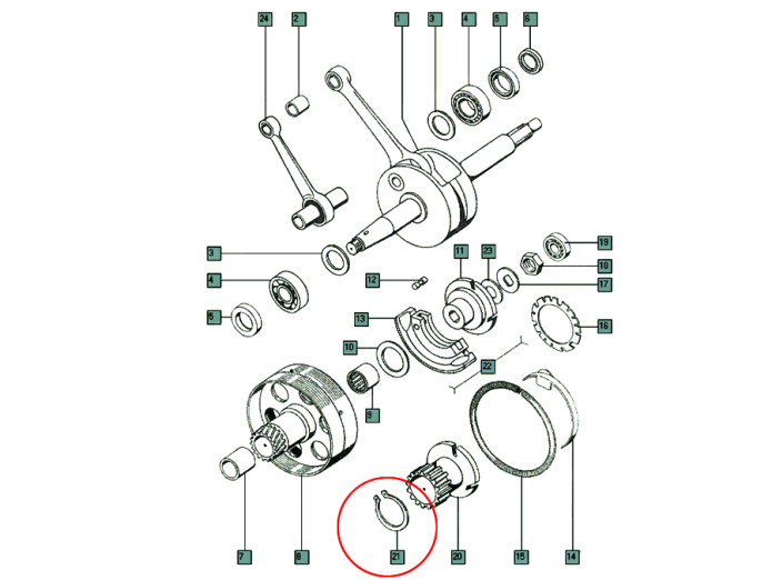 Clutch Tomos A3 circlip A26
