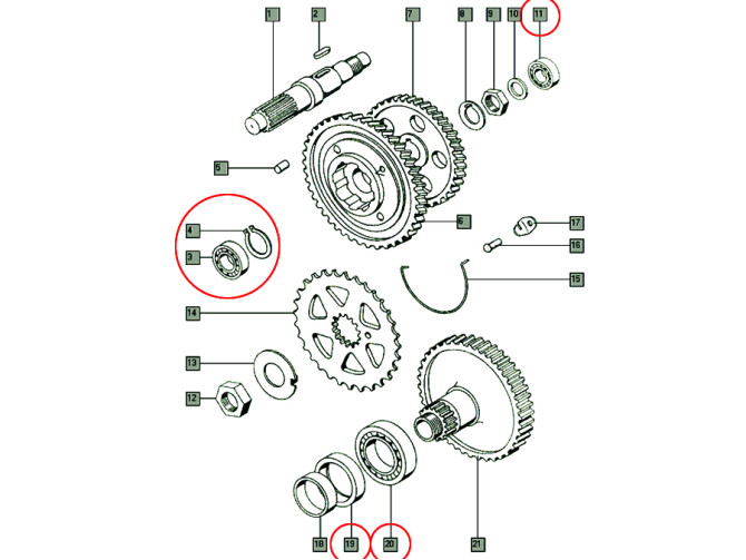 Bearing and seal overhaul set Tomos A3 big product