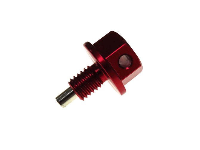 Koppelings-olie ATF aftapbout M8x1.25 aluminium magneet rood product