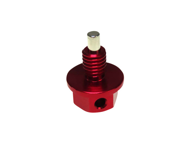 Koppelings-olie ATF aftapbout M8x1.25 aluminium magneet rood product