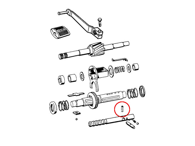 Gear axle pin Tomos 4L / APN 2,5x7mm stift  product