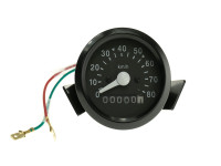 Speedometer kilometer 60mm 80 km/h black universal with light 