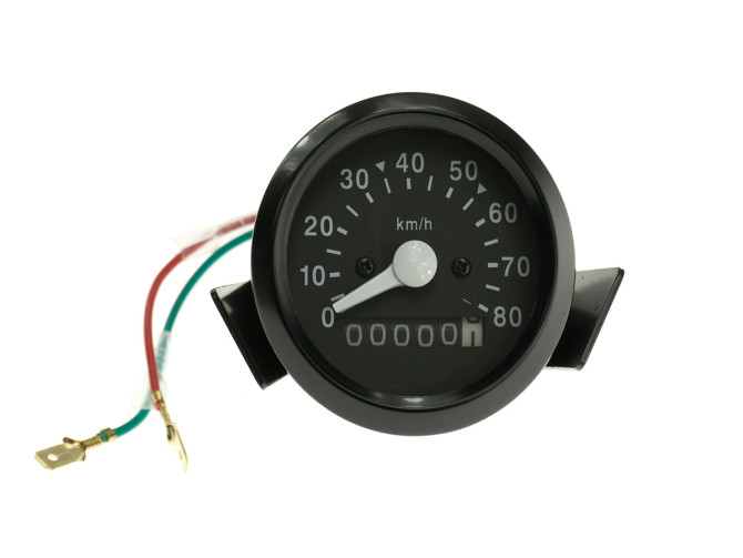 Speedometer kilometer 60mm 80 km/h black universal light product