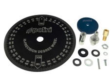 Degree plate adjustment tool for pre-ignition timing Polini with adapters