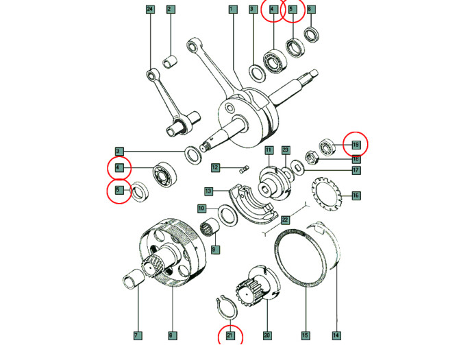 Bearing and seal overhaul set Tomos A3 small product