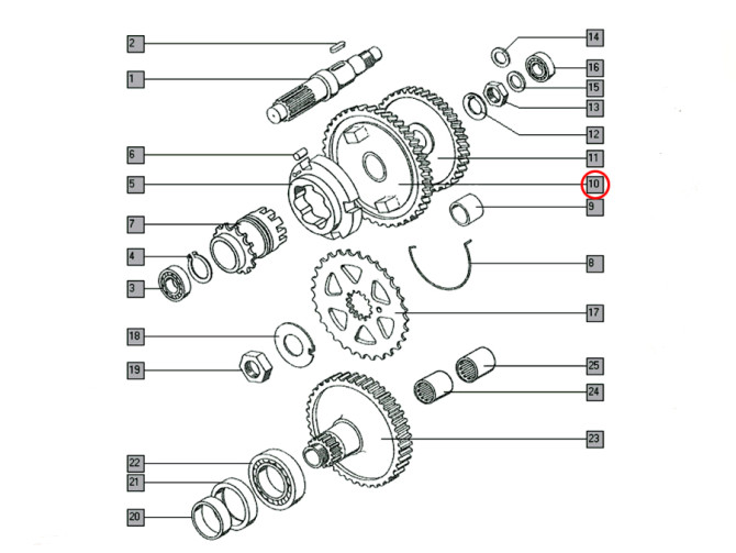 Hauptachse Zahnrad 1. Gang Tomos A35 / A52 / A55 product