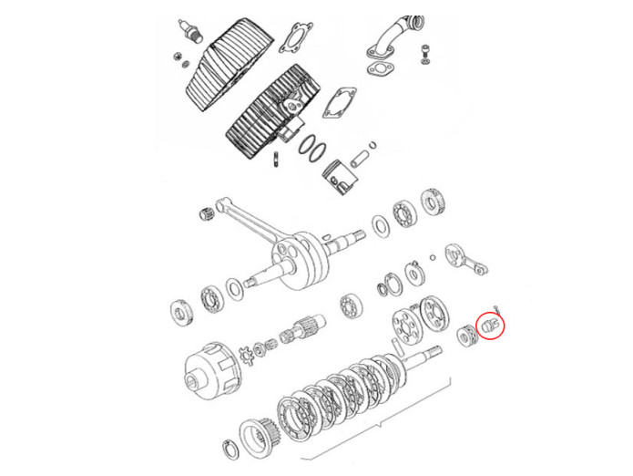 Kupplung Tomos APN-6 Neues Modell Druckgruppe mutter M8x1