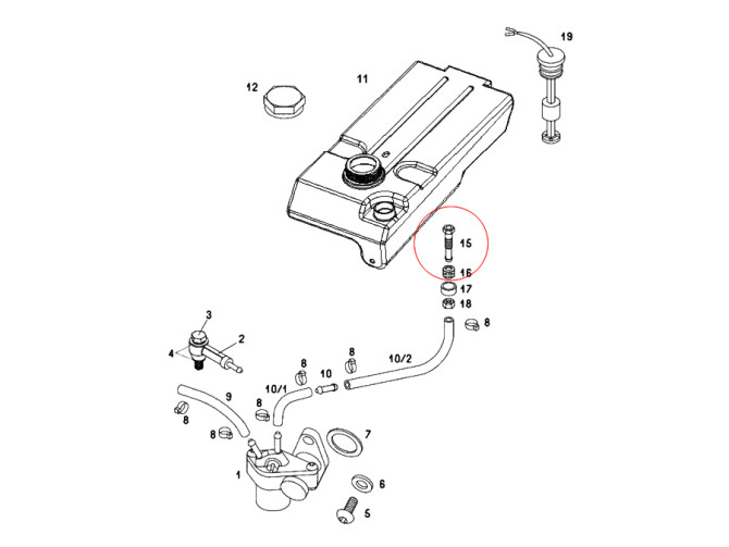 Oil hose banjo bolt tank product