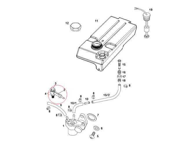 Oil hose banjo valve tank original product