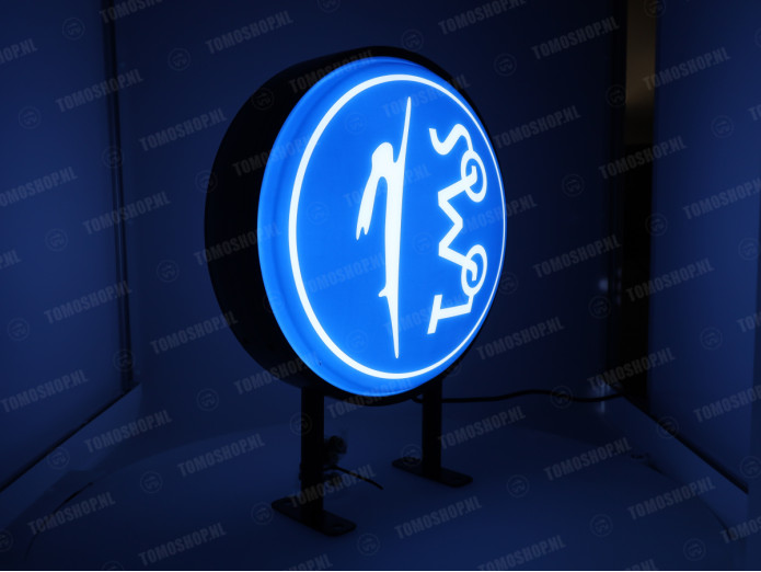 LED Leuchtkasten / Schild Tomos 40cm rund Schwarz