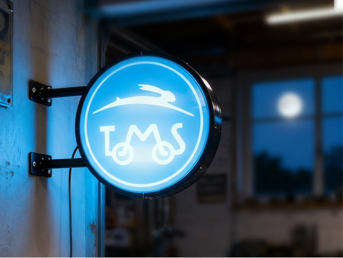 LED lichtbord Sign Tomos 40cm rond zwart