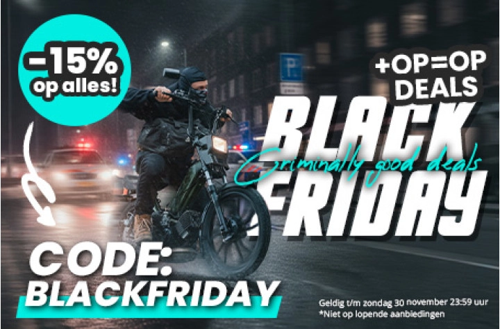 Black Friday – 15% korting op alles met code BLACKFRIDAY