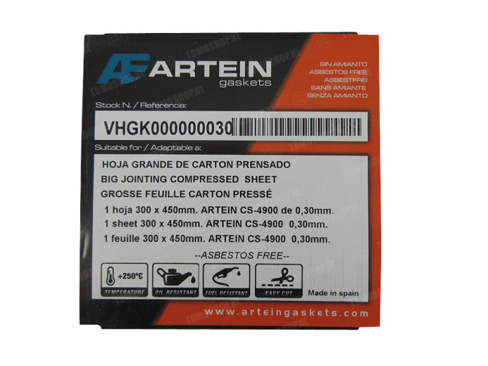 Pakkingpapier dik 0.30mm 300x450mm