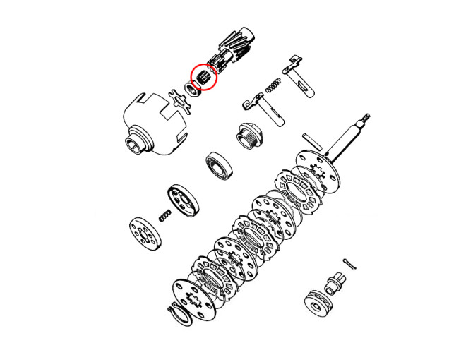Clutch Tomos 4L / APN-4 old model sprocket axle needle bearing (12x15x13mm) NTN product
