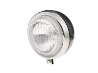 Headlight round 130mm Maxi black with chrome GUIA