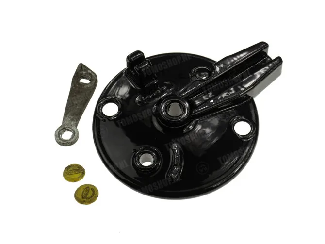Brake torque plate Tomos A35 120mm front 12mm black complete model 1 main