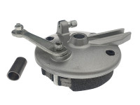 Brake torque plate Tomos A35 / various models 120mm rear 15mm with 12mm bush silver complete