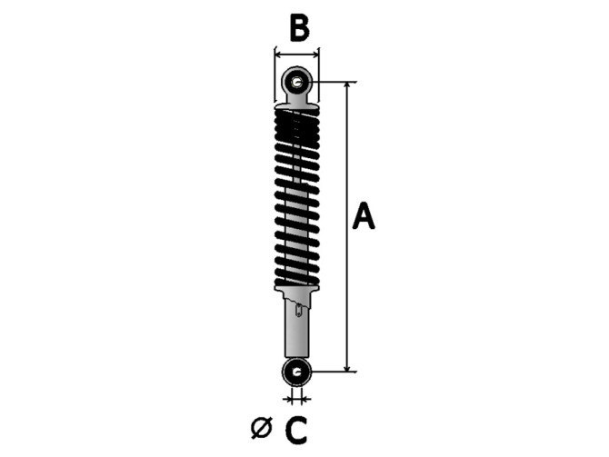 Shock absorber set 280mm IMCA black / chrome  product