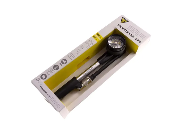 Topeak PocketShock DXG front fork shock pump with dial gauge product