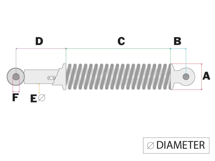 Stossdämpfer Satz 280mm DMP Chrome 