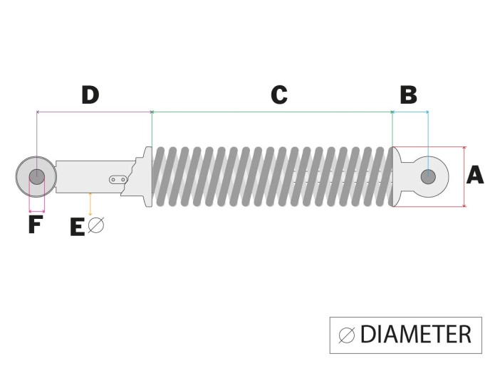Stossdämpfer Satz 280mm DMP Chrome 