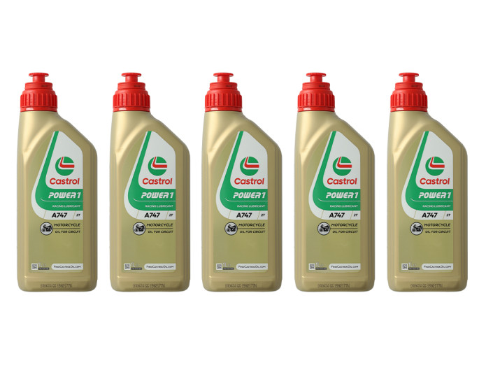 2-takt olie Castrol Power1 A747 Racing 1 liter (5x Aanbieding)
