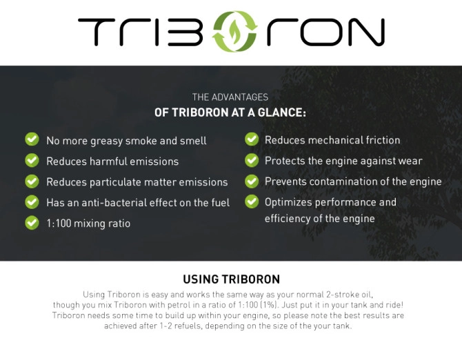 Triboron 2-stroke Concentrate 500ml 2-stroke oil replacement product