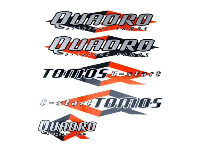Sticker Tomos Quadro E-start compleet set origineel product