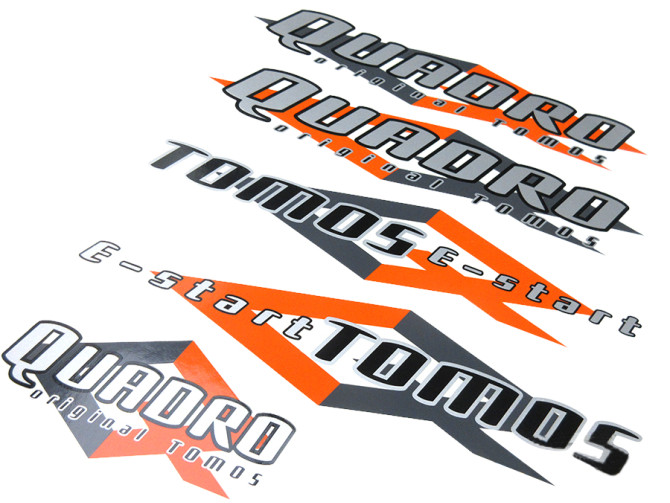 Sticker Tomos Quadro E-start compleet set origineel product