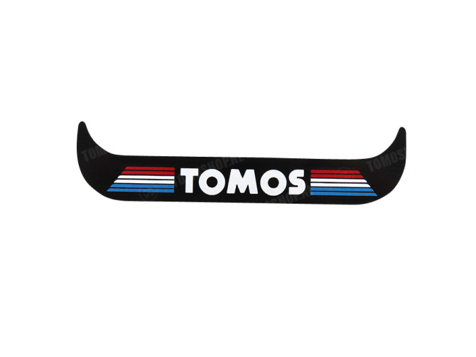 Kentekenplaathouder-sticker Tomos staand zwart main