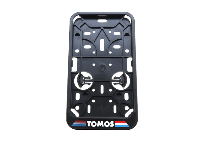 Kentekenplaathouder-sticker Tomos staand zwart product