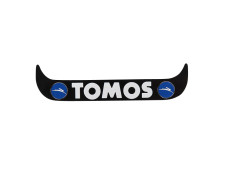 Kentekenplaathouder-sticker Tomos logo staand zwart