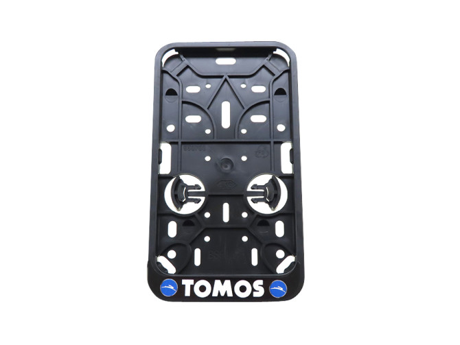Kentekenplaathouder-sticker Tomos logo staand zwart product