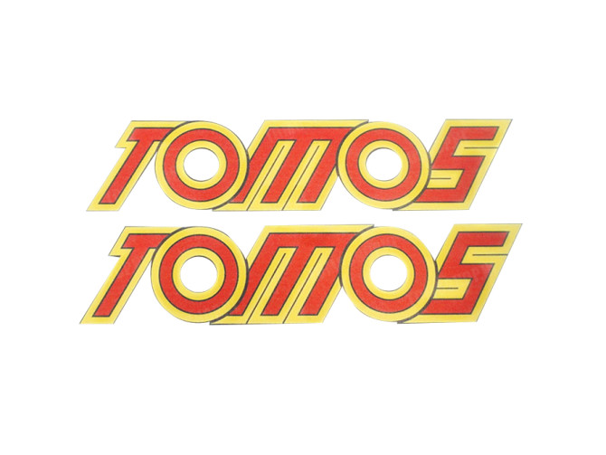 Sticker Tomos geel / rood main